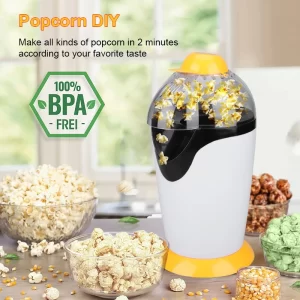 1200W home automatic popcorn machine with swirl non-stick lining